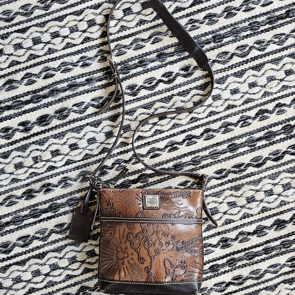 Disney Dooney & Bourke Sketch Brown Leather Crossbody - Picture 2 of 16
